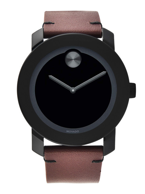 

MOVADO Men Black Analogue Leather Watch 3600602