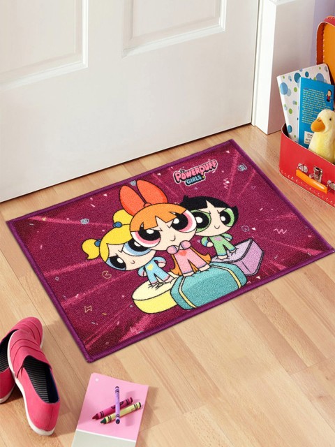 

Saral Home Kids Purple & Beige Powerpuff Girls Printed Anti-Skid Doormat