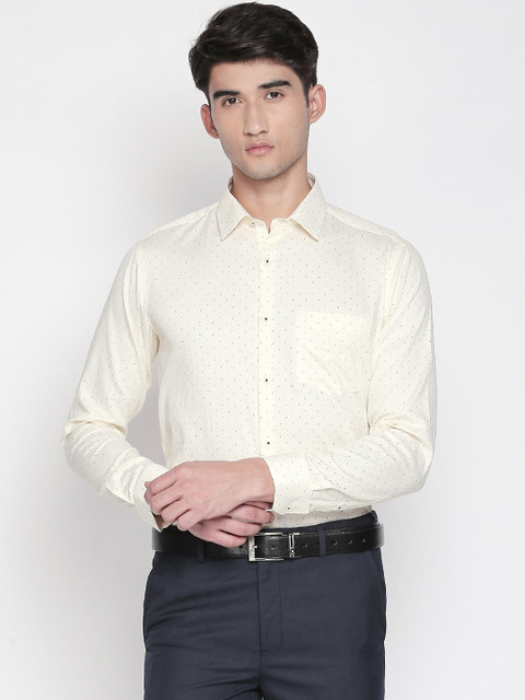 

RICHARD PARKER by Pantaloons Men Yellow & Black Slim Fit Printed Formal Shirt