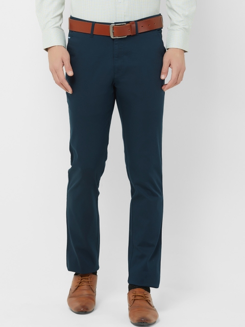 

Solemio Men Navy Blue Regular Fit Solid Formal Trousers