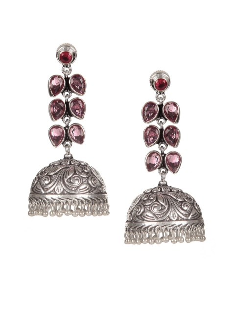 

Bamboo Tree Jewels Pink Dome Shaped Jhumkas