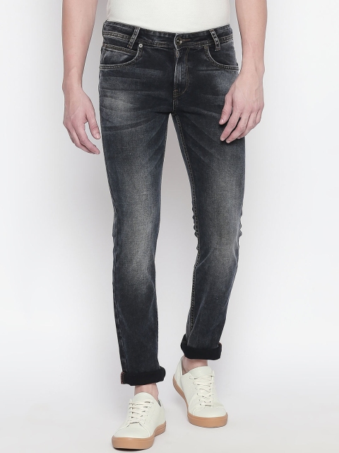Mufti Men Black Regular Fit Mid-Rise Clean Look Stretchable Jeans