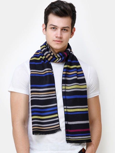 

Alvaro Castagnino Men Black & Yellow Striped Muffler