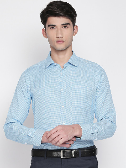 

RICHARD PARKER by Pantaloons Men Blue & White Slim Fit Self Design Formal Shirt