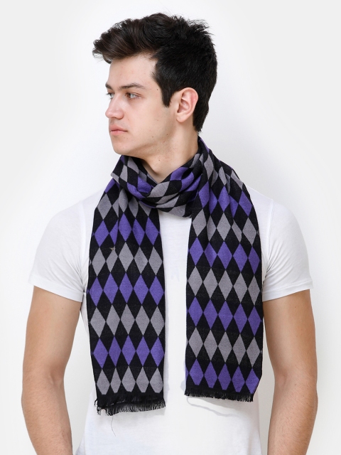 

Alvaro Castagnino Men Black & Purple Printed Muffler