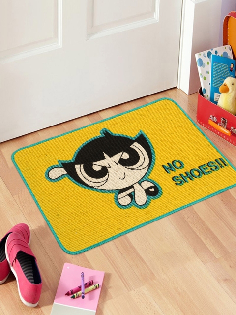 

Saral Home Kids Yellow & Black Powerpuff Girls Printed Anti-Skid Doormat