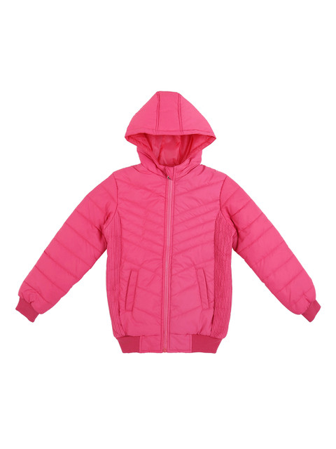 

Pantaloons Junior Girls Pink Solid Puffer Jacket