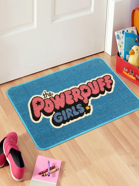 

Saral Home Kids Turquoise Blue & Pink Powerpuff Girls Printed Anti-Skid Doormat