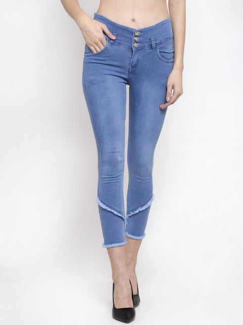 

Purple Feather Women Blue Skinny Fit High-Rise Clean Look Jeans