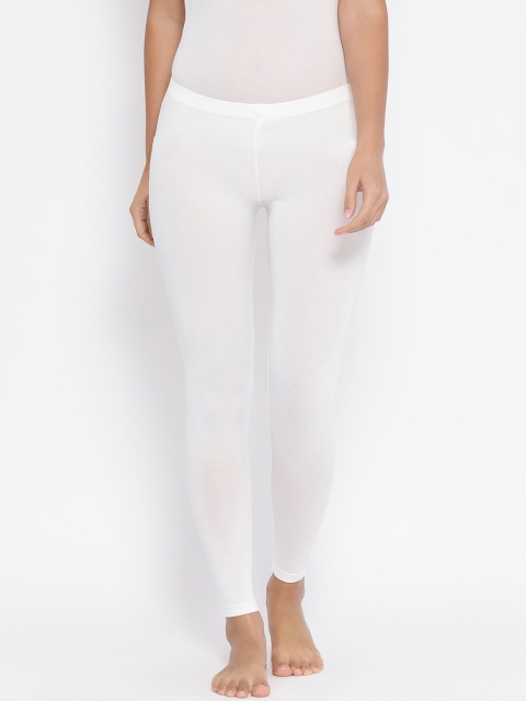 

Macrowoman W-Series Women Off-White Solid Thermal Bottoms