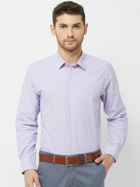 

Solemio Men Lavender Regular Fit Self Design Formal Shirt