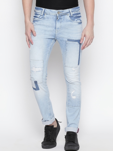 

Mufti Men Blue Regular Fit Mid-Rise Mildly Distressed Stretchable Jeans