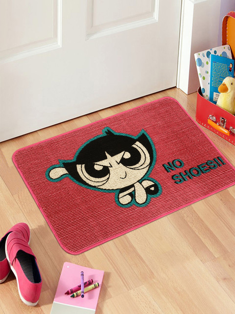 

Saral Home Kids Pink & Black Powerpuff Girls Printed Anti-Skid Doormat