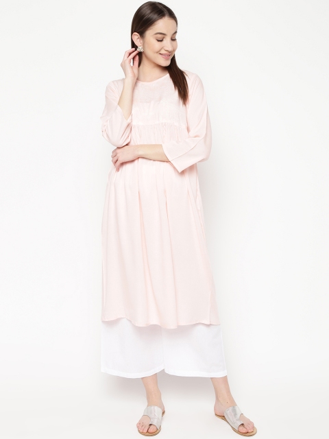 

Napra Women Peach-Coloured Printed A-Line Kurta