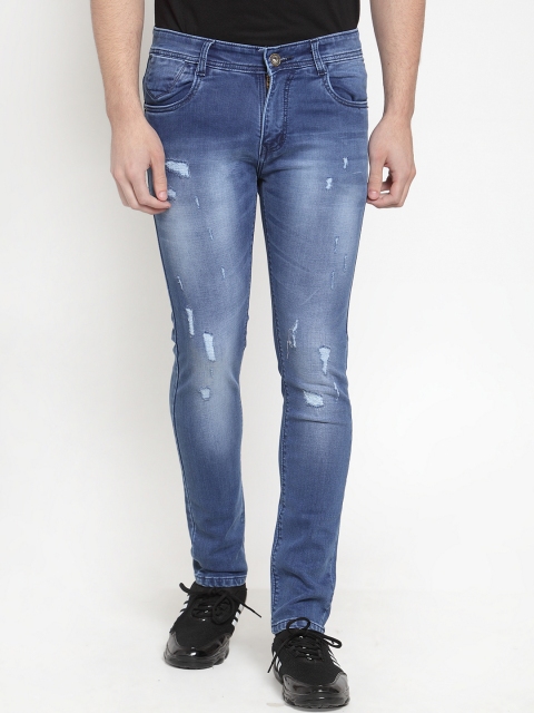 

Rodamo Men Blue Slim Fit Mid-Rise Low Distress Stretchable Jeans