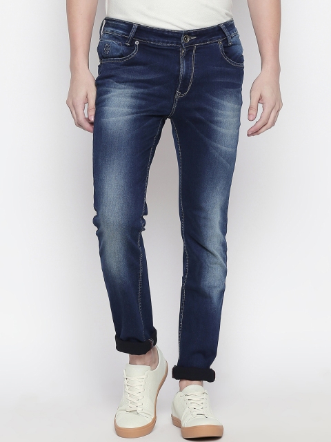 Mufti Men Blue Regular Fit Mid-Rise Clean Look Stretchable Jeans