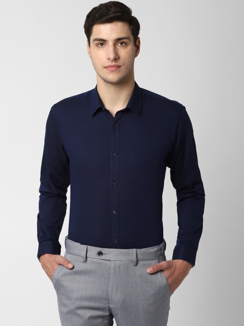

Peter England Men Navy Blue Slim Fit Printed Formal Shirt