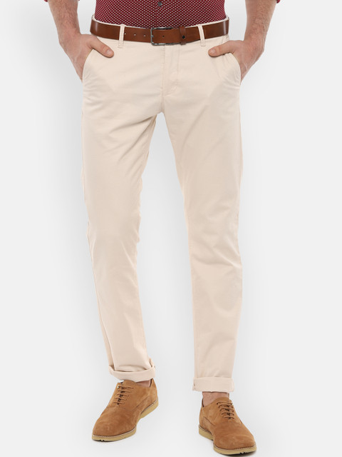 

Van Heusen Sport Men Beige Slim Fit Solid Regular Trousers