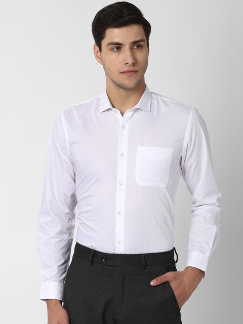 

Peter England Men White Regular Fit Self Design Formal Shirt