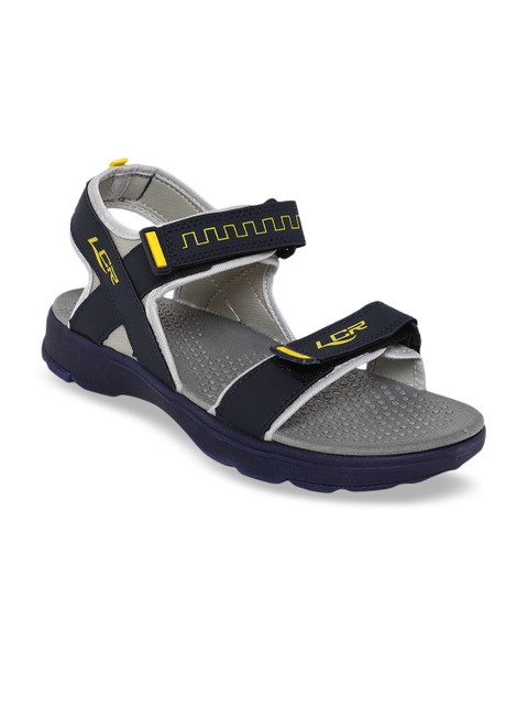 

Lancer Men Navy Blue & Grey Comfort Sandals