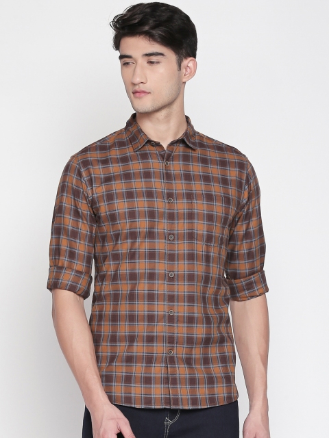 

BYFORD by Pantaloons Men Brown Slim Fit Checked Casual Shirt
