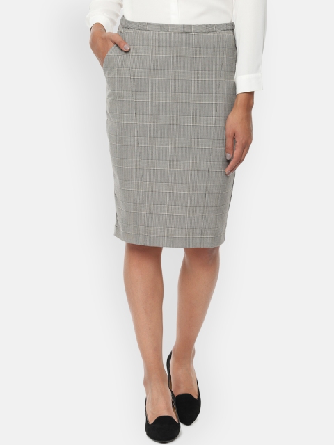 

Van Heusen Woman Grey Checked Pencil Skirt
