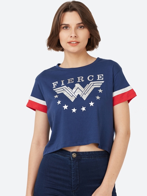 

Free Authority Women Blue Wonder Woman Printed T-shirt