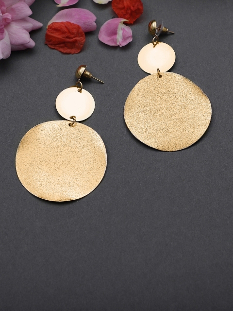 

Crunchy Fashion Gold-Plated Circular Drop Earrings