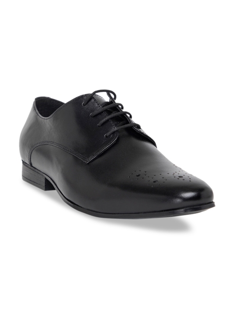 

NOBLE CURVE Men Black Leather Formal Derbys