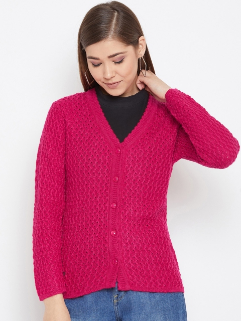 

Duke Women Pink Self Design Cardigan Sweater