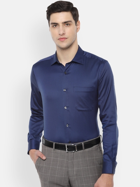 

Louis Philippe Men Navy Blue Regular Fit Solid Formal Shirt