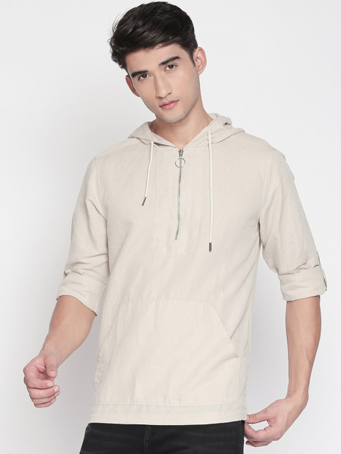 

Urban Ranger by pantaloons Men Beige Slim Fit Solid Casual Shirt