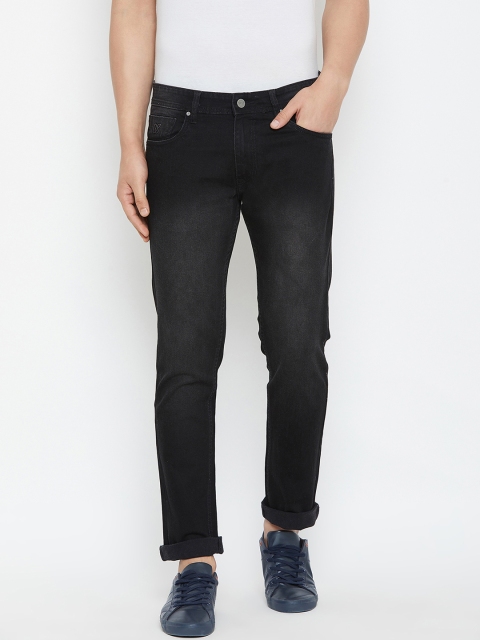 KROSSSTITCH Men Black Slim Fit Mid-Rise Clean Look Jeans