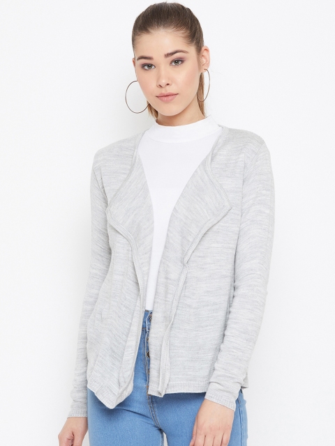 

Duke Women Grey Solid Front-Open Sweater