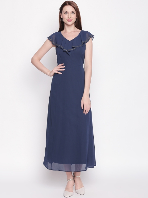 

Forever Glam by Pantaloons Women Blue Solid Fit and Flare Dress