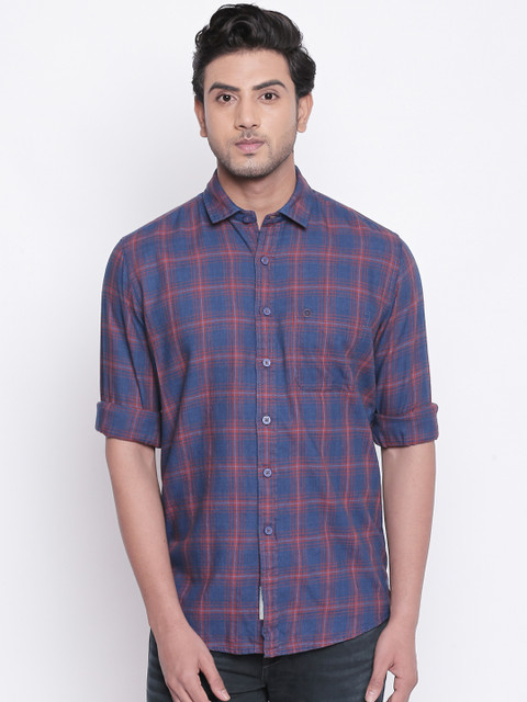 

Integriti Men Blue & Red Slim Fit Checked Casual Shirt