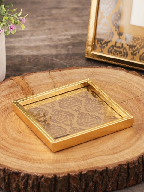 

Pure Home and Living Set of 2 Gold-Toned & Silver-Toned Coasters
