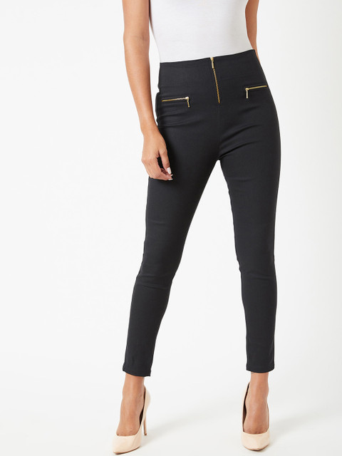 

Miss Chase Women Black Solid Skinny Fit High Rise Jeggings
