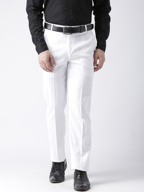 

hangup trend Men White Regular Fit Solid Formal Trousers
