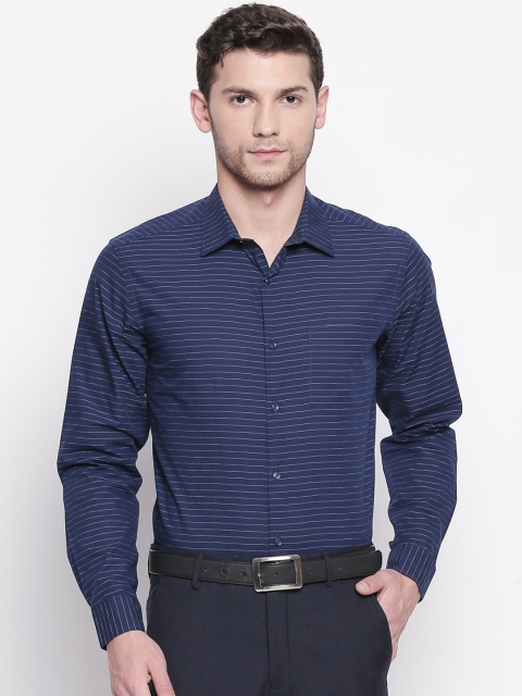 

RICHARD PARKER by Pantaloons Men Blue & White Slim Fit Striped Formal Shirt