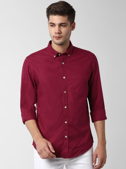 

Peter England Casuals Men Maroon Slim Fit Solid Casual Shirt