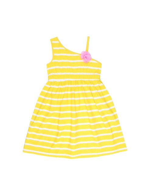 

CHALK by Pantaloons Girls Yellow Striped Fit and Flare Dress