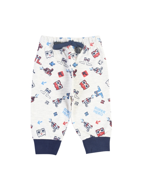 

CRAZYPENGUIN Boys Grey Printed Joggers