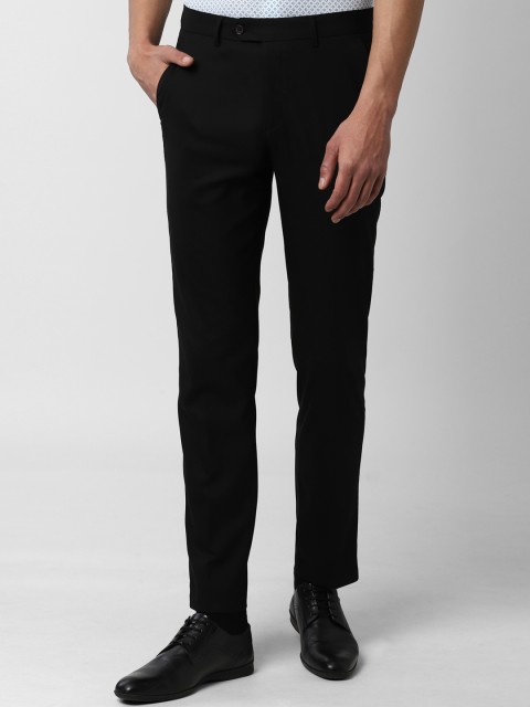 

Peter England Men Black Slim Fit Solid Formal Trousers