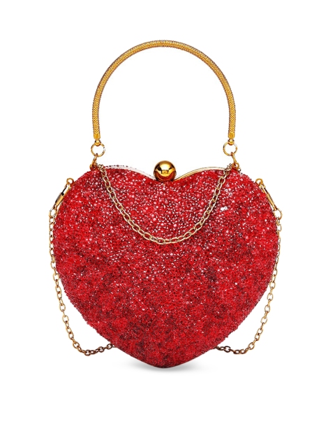 

Diana Korr Red Embellished Box Clutch
