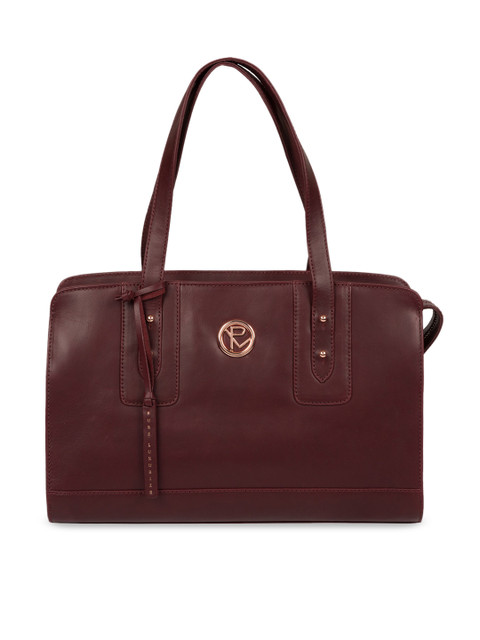 

PURE LUXURIES LONDON Women Burgundy Solid Genuine Leather Klee Handbag