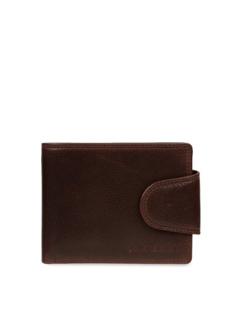 

PURE LUXURIES LONDON Men Brown Textured Two Fold Wallet