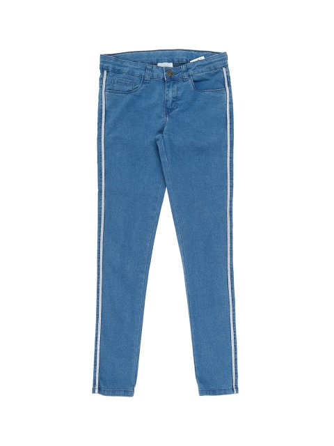 

Pantaloons Junior Girls Blue Regular Fit Mid-Rise Clean Look Stretchable Jeans