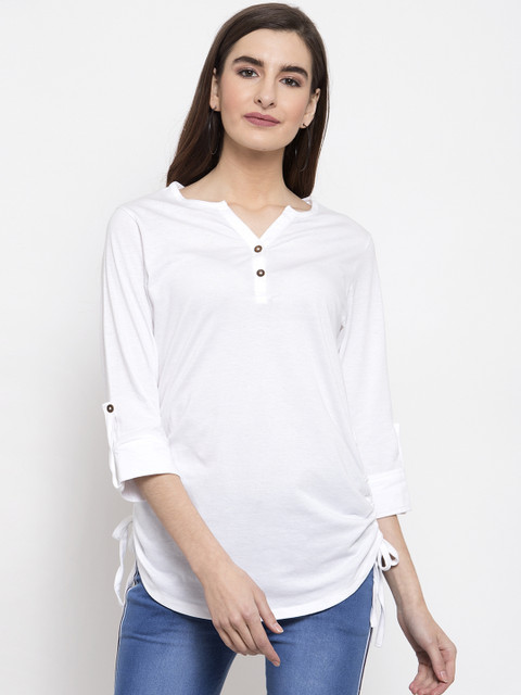 

Kalt Women White Solid Tunic