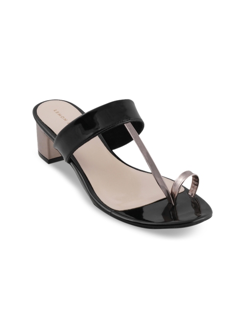 

LEMON & PEPPER Women Black Solid Heels